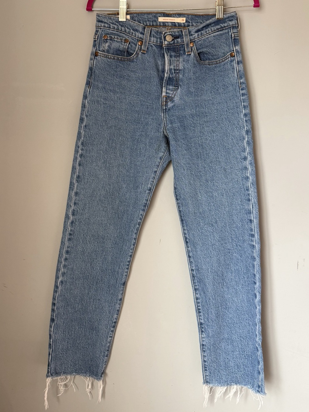 Levi's Wedgie Straight Ankle Jeans Blue Waist 26
